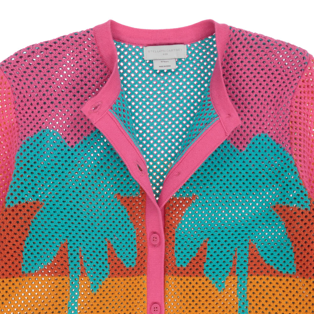 Stella McCartney Kids-Teen Pink Palms Cardigan | Childrensalon Outlet