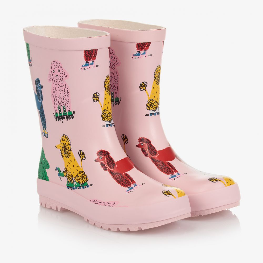 Stella McCartney Kids - Розовые резиновые сапоги с пуделями для подростков  | Childrensalon