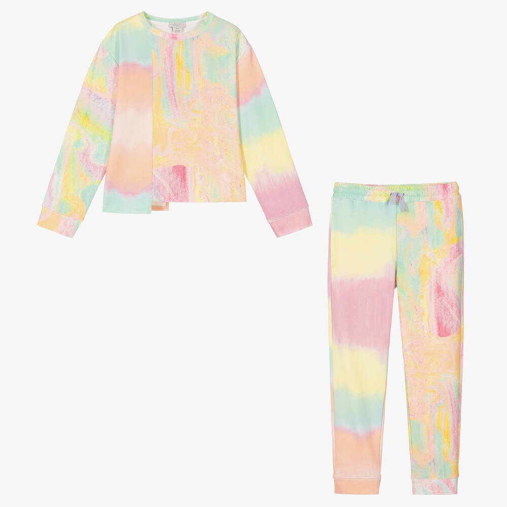 Stella McCartney Kids - Розовый спортивный костюм с эффектом тай-дай для подростков | Childrensalon