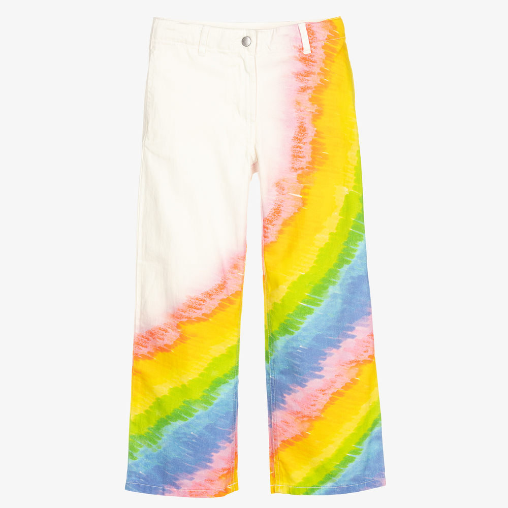 Stella McCartney Kids - Хлопковые джинсы с радугой для подростков | Childrensalon