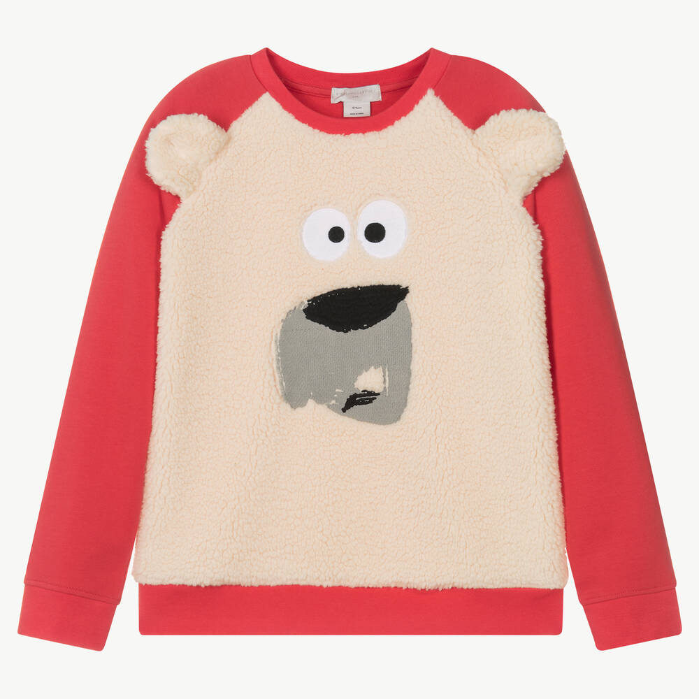 Stella McCartney Kids - Teen Red & Ivory Polar Bear Sweatshirt | Childrensalon