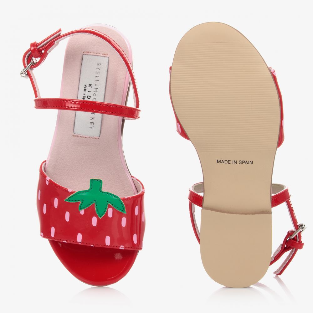 Stella McCartney Kids Teen Red Strawberry Sandals Childrensalon Outlet
