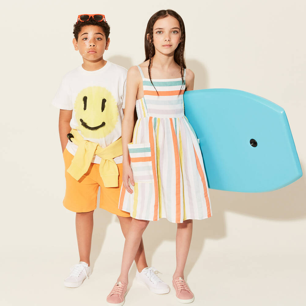 Stella McCartney Kids Teen Stripe Linen Sun Dress Childrensalon Outlet