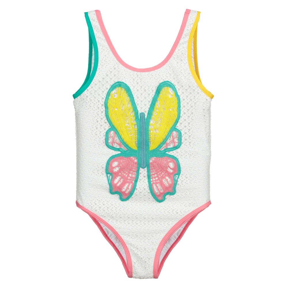 Stella McCartney Kids - Белый купальник с бабочкой для подростков | Childrensalon