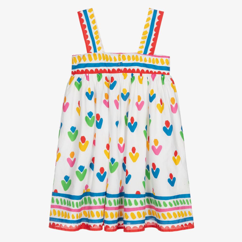 Stella McCartney Kids-Белое хлопковое платье для подростков | Childrensalon Outlet