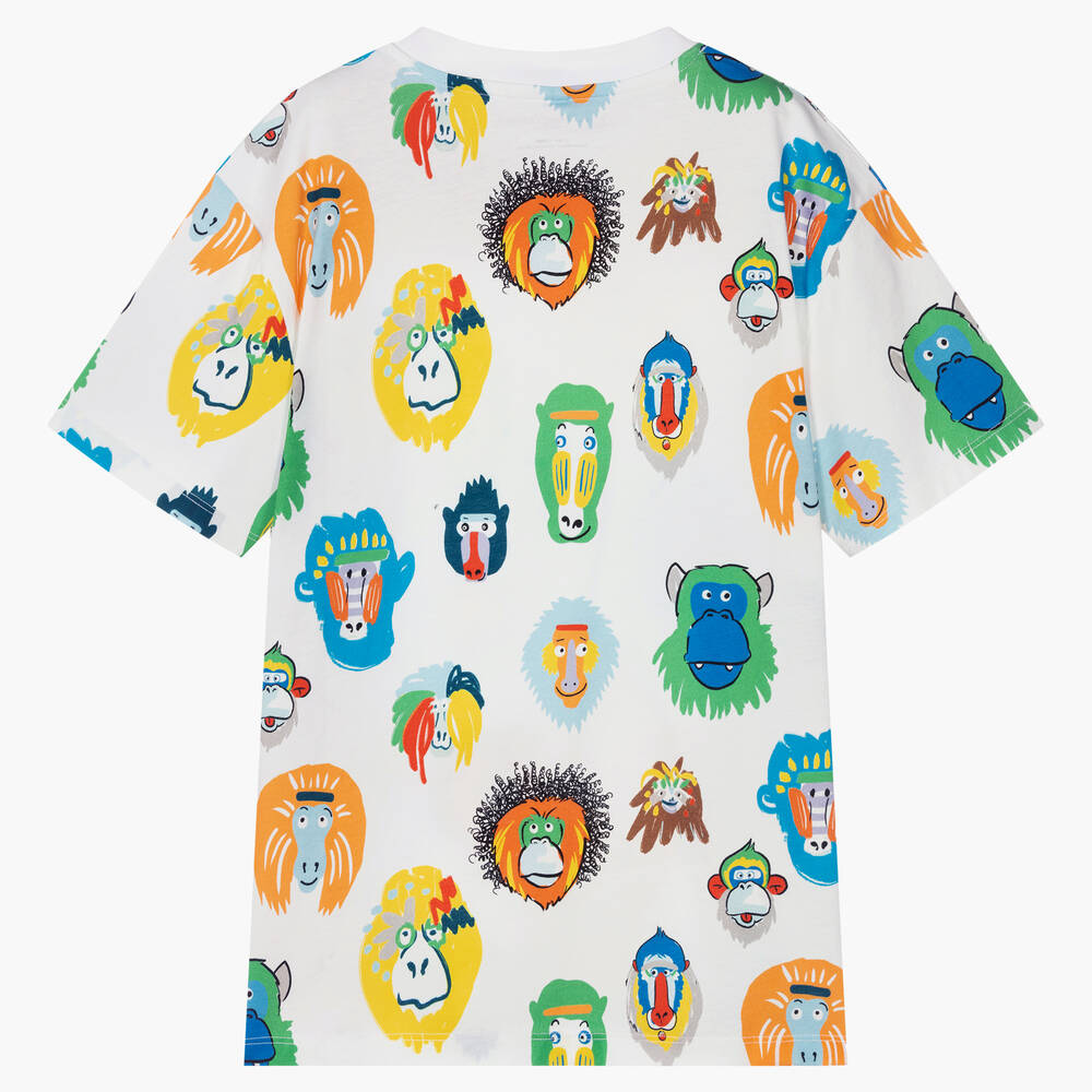 Stella McCartney Kids-تيشيرت تينز ولادي قطن عضوي لون أبيض | Childrensalon Outlet