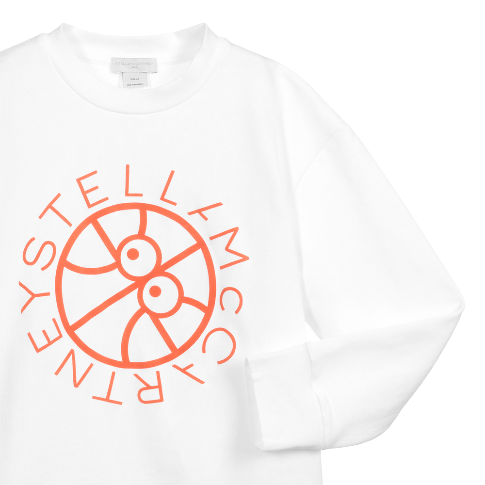 Stella McCartney Kids-Белая хлопковая толстовка для подростков | Childrensalon Outlet