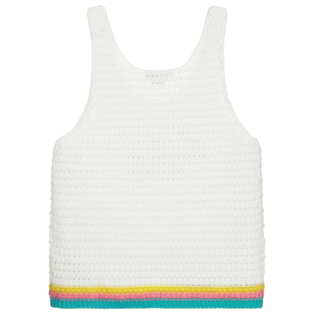 Stella McCartney Kids-Teen White Crochet Top | Childrensalon Outlet