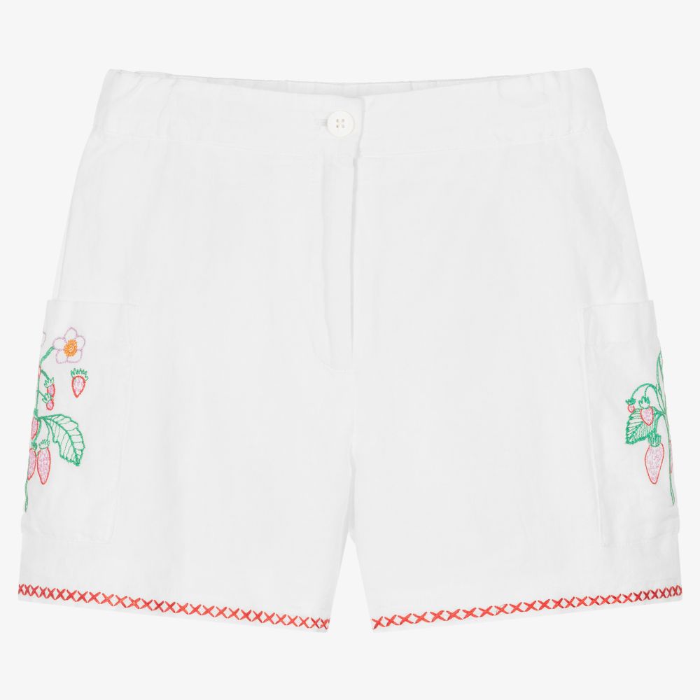 Stella McCartney Kids - Teen White Floral Fruit Shorts | Childrensalon
