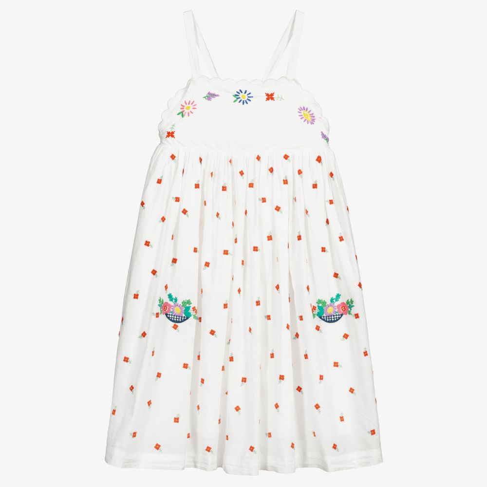 Stella McCartney Kids - Weißes Teen Sommerkleid mit Blumen | Childrensalon