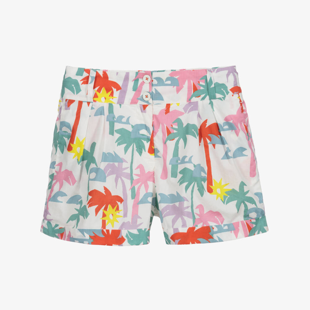 Stella McCartney Kids-Белые шорты с пальмами для подростков | Childrensalon Outlet