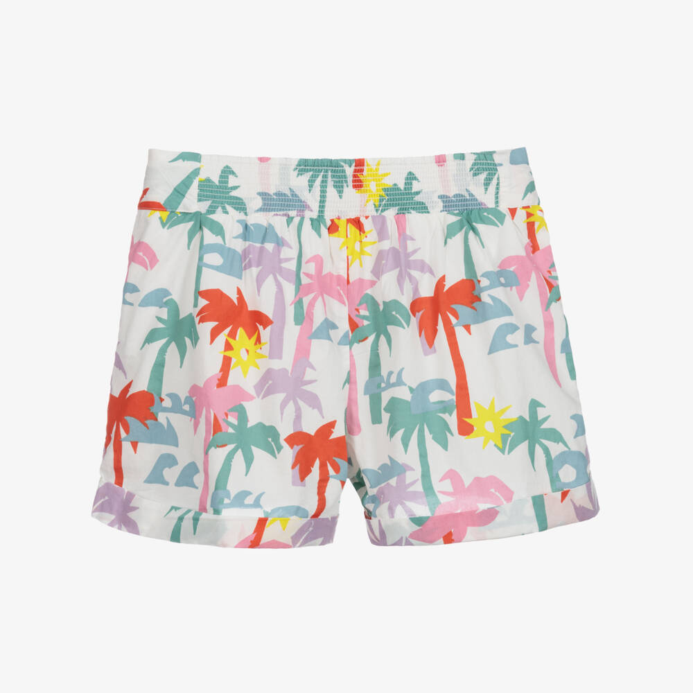 Stella McCartney Kids-Teen White Palm Print Shorts | Childrensalon Outlet