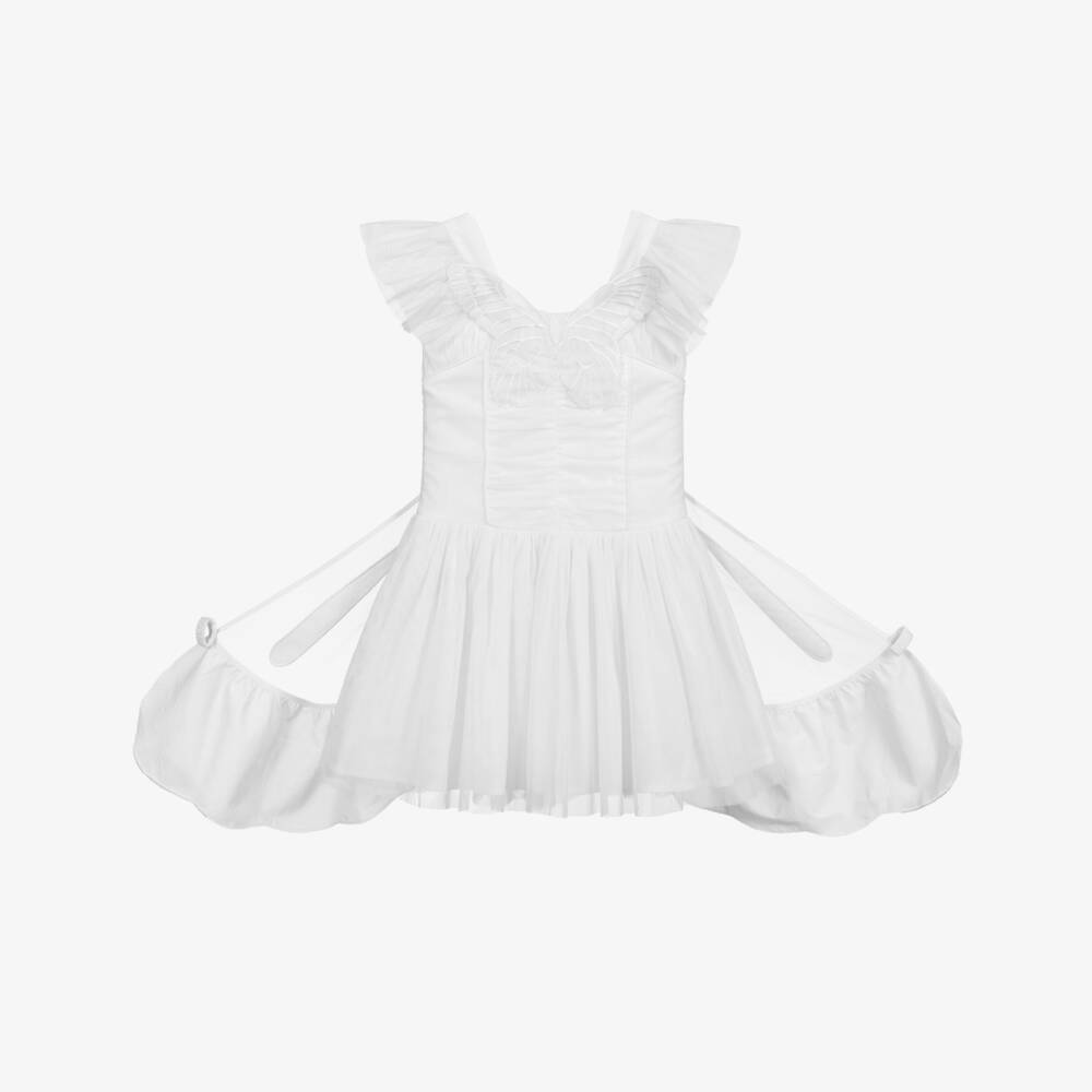 Stella McCartney Kids-Teen White Tulle Wings Dress | Childrensalon Outlet