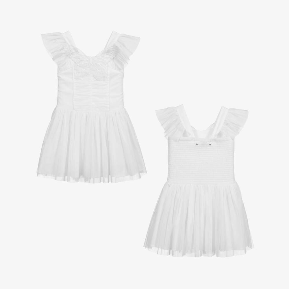 Stella McCartney Kids-Teen White Tulle Wings Dress | Childrensalon Outlet