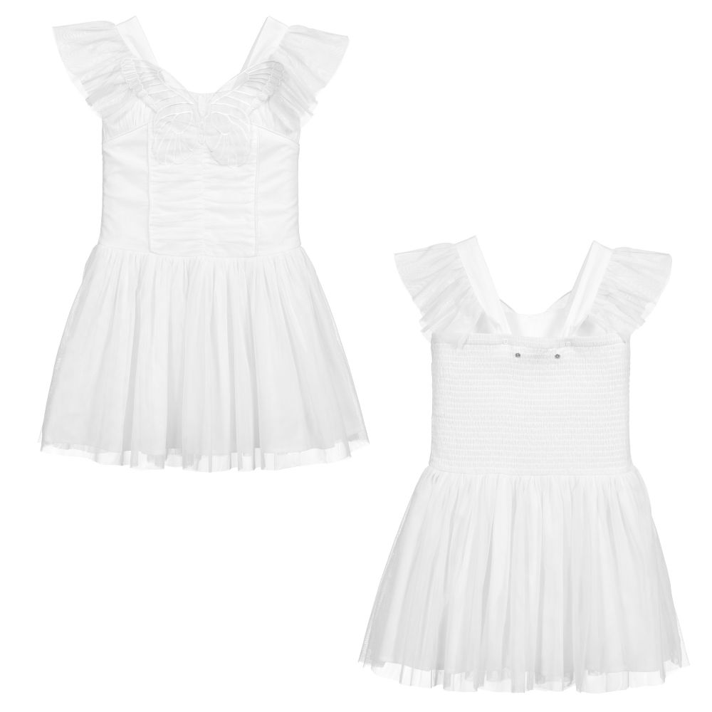 Stella McCartney Kids-Teen White Tulle Wings Dress | Childrensalon Outlet
