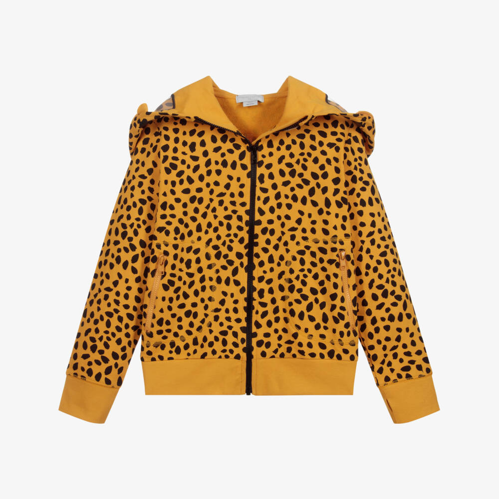 Stella McCartney Kids-توب هودي قطن سوتيشيرت لون أصفر و أسود | Childrensalon Outlet