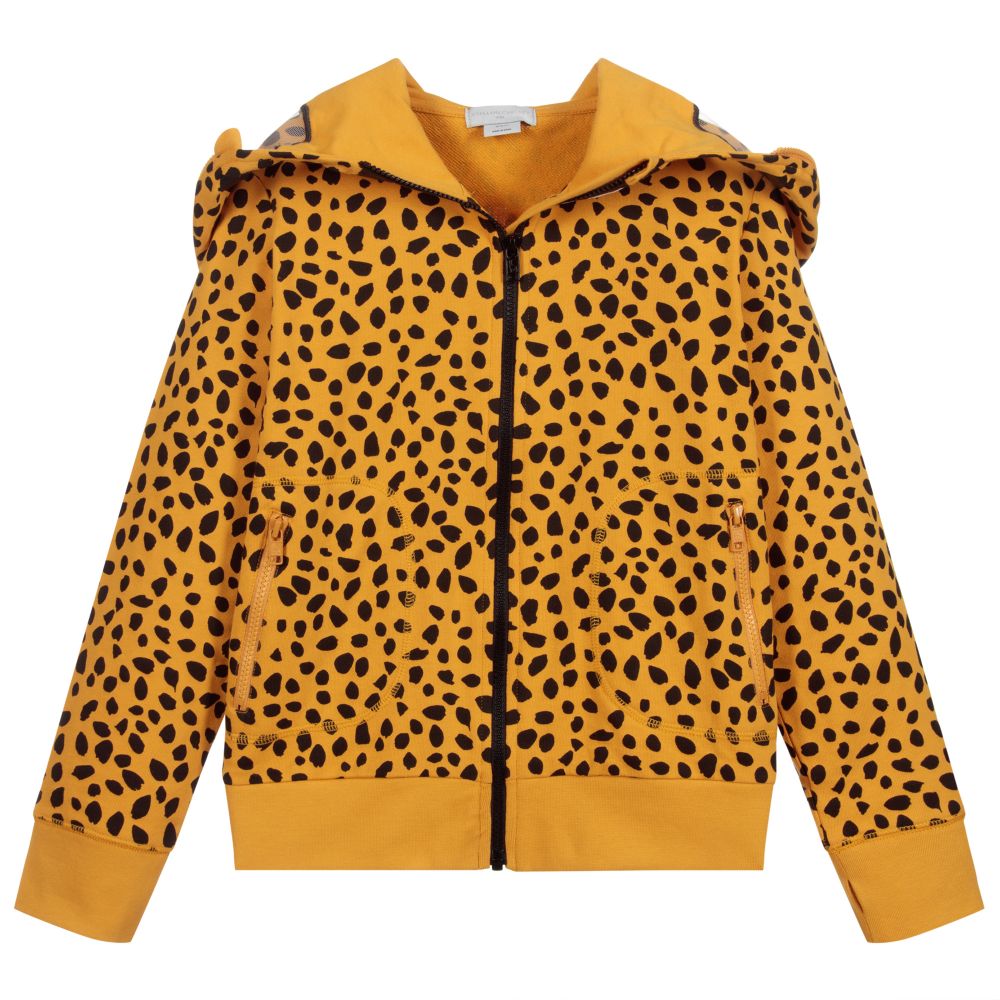 Stella McCartney Kids-Teen Yellow Cheetah Zip-Up Top | Childrensalon Outlet