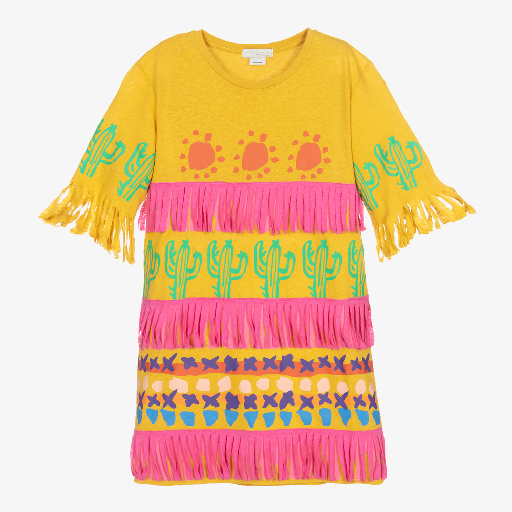 Stella McCartney Kids - Teen Kakteen-Kleid in Gelb und Rosa | Childrensalon