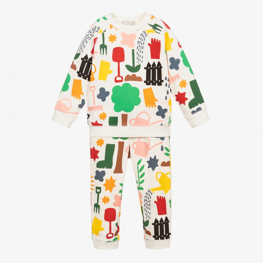 Stella McCartney Kids - Weißer Trainingsanzug mit Gartenmuster | Childrensalon