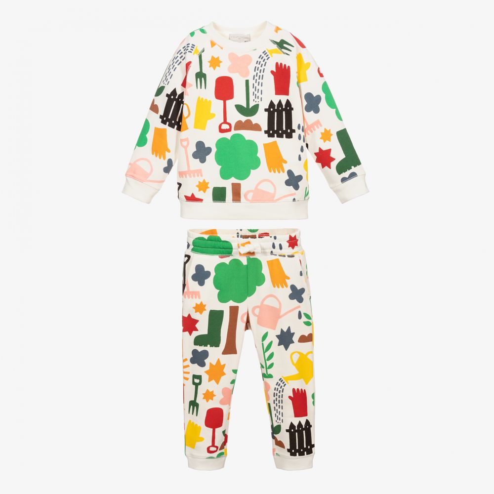 Stella McCartney Kids-تراكسوت قطن عضوي لون أبيض للبنات | Childrensalon Outlet