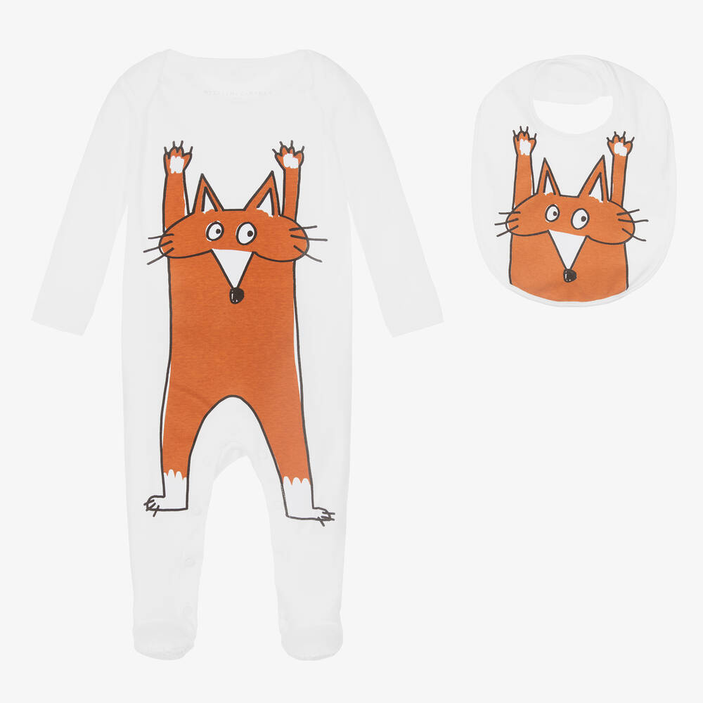 Stella McCartney Kids - Coffret dors-bien et bavoir blancs | Childrensalon