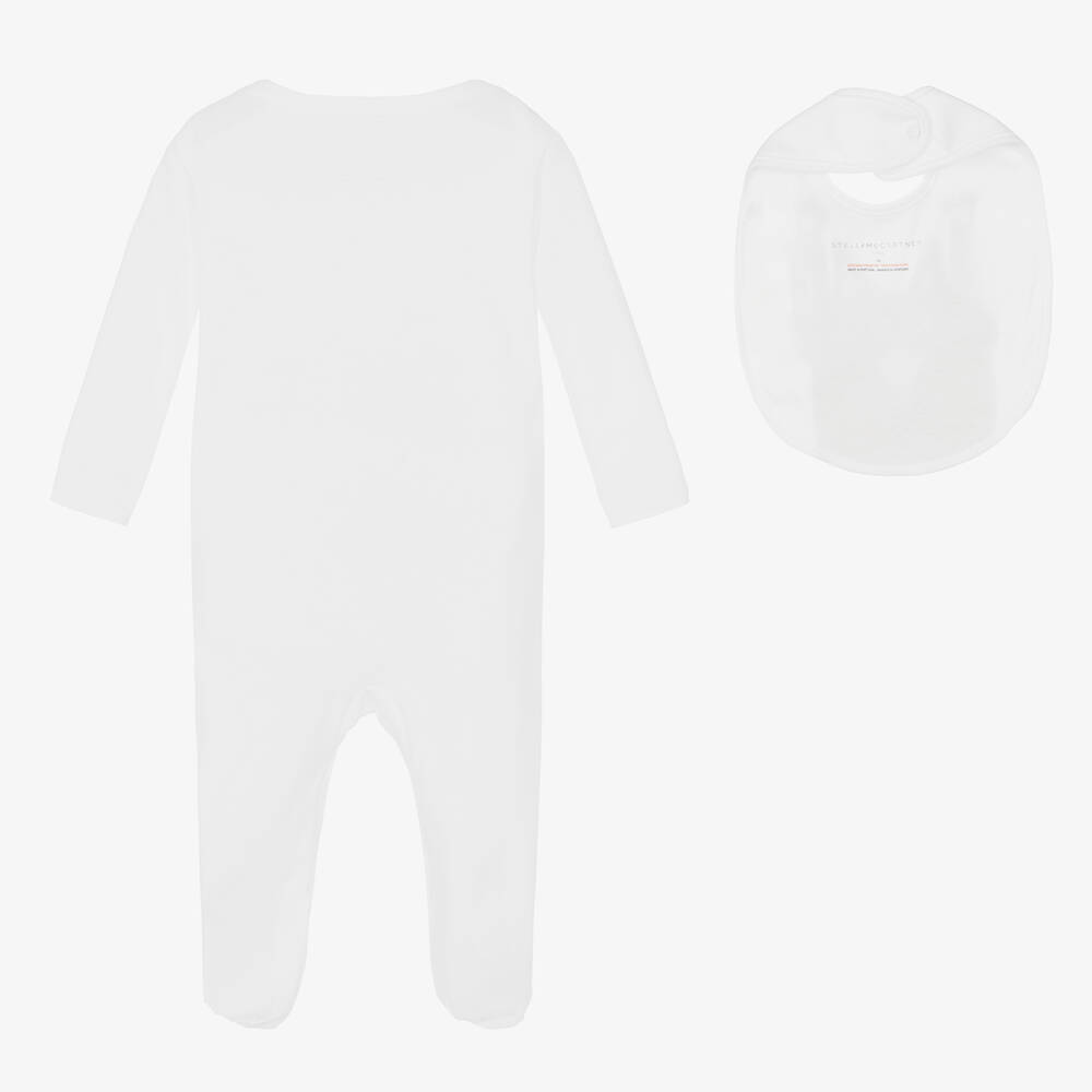 Stella McCartney Kids-White Babygrow & Bib Gift Set | Childrensalon Outlet