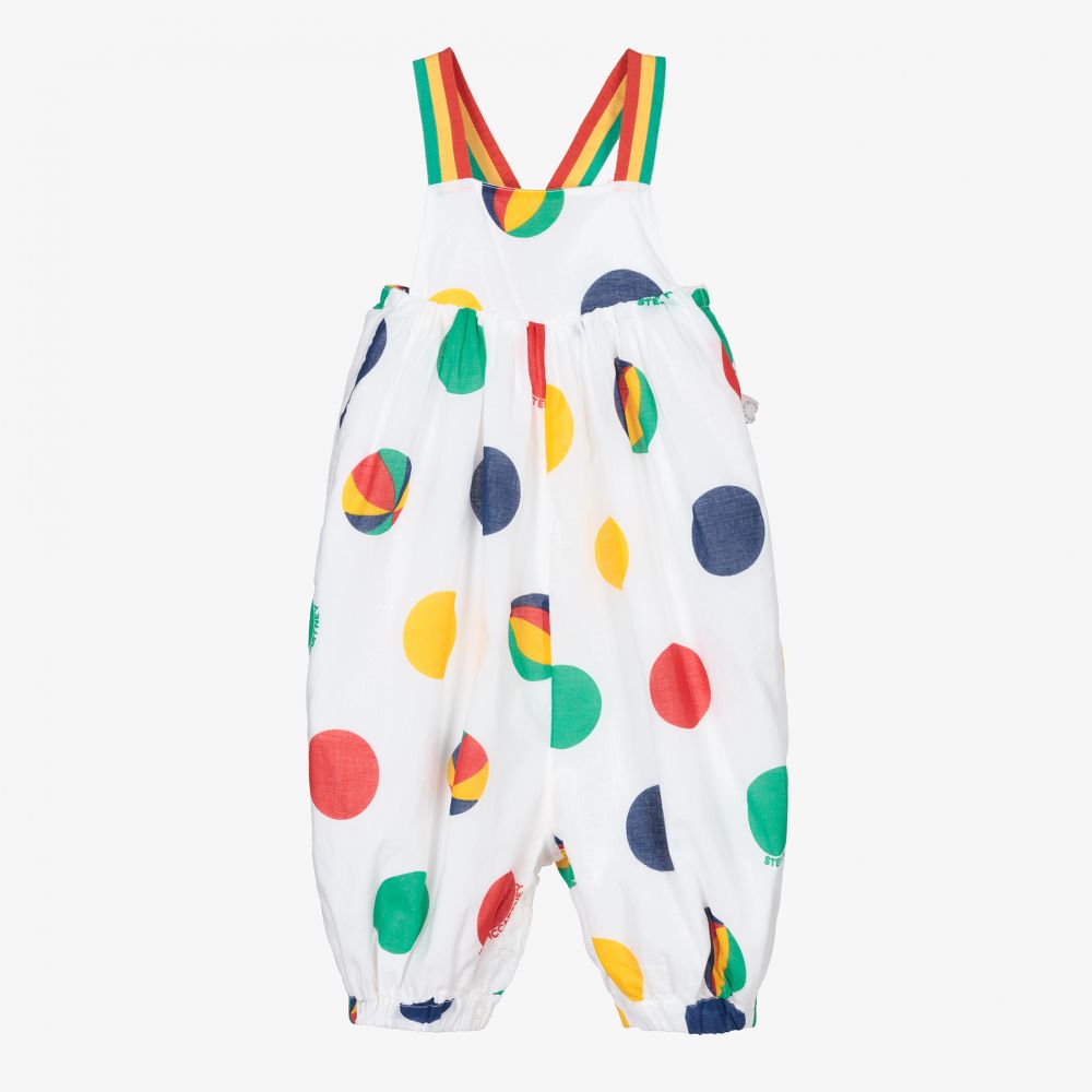 Stella McCartney Kids - دانغريز أطفال بناتي قطن عضوي لون أبيض | Childrensalon