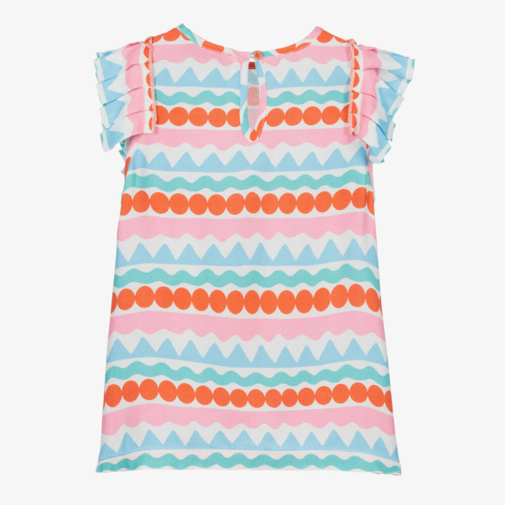 Stella McCartney Kids-White & Blue Viscose Blouse | Childrensalon Outlet