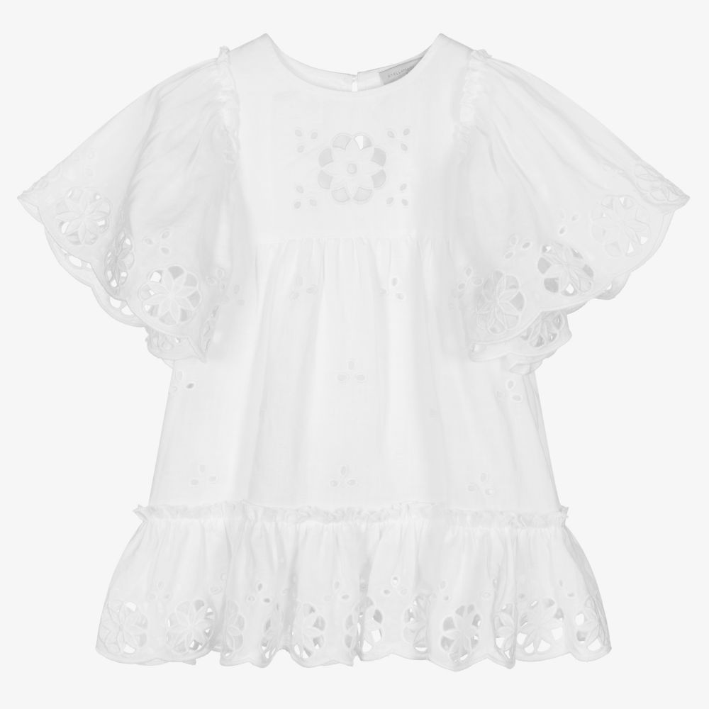 Stella McCartney Kids - White Broderie Anglaise Dress | Childrensalon