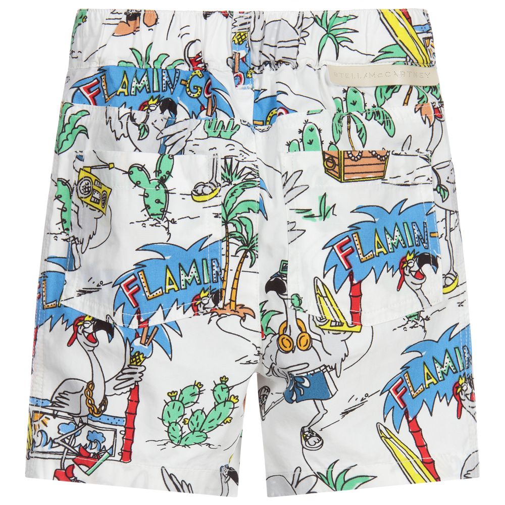 Stella McCartney Kids-White Cotton Baby Shorts | Childrensalon Outlet