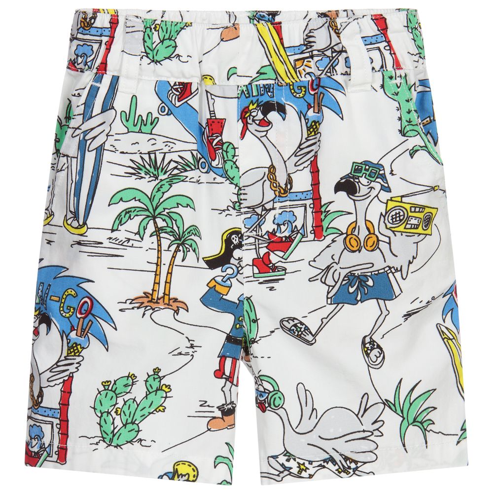 Stella McCartney Kids-White Cotton Baby Shorts | Childrensalon Outlet