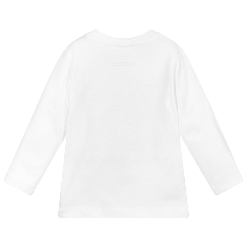 Stella McCartney Kids-توب أطفال بناتي قطن لون أبيض بطبعة قوس قزح | Childrensalon Outlet