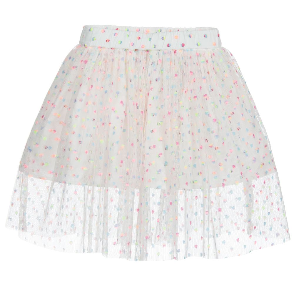 Stella McCartney Kids - Jupe à pois blanche en tulle | Childrensalon