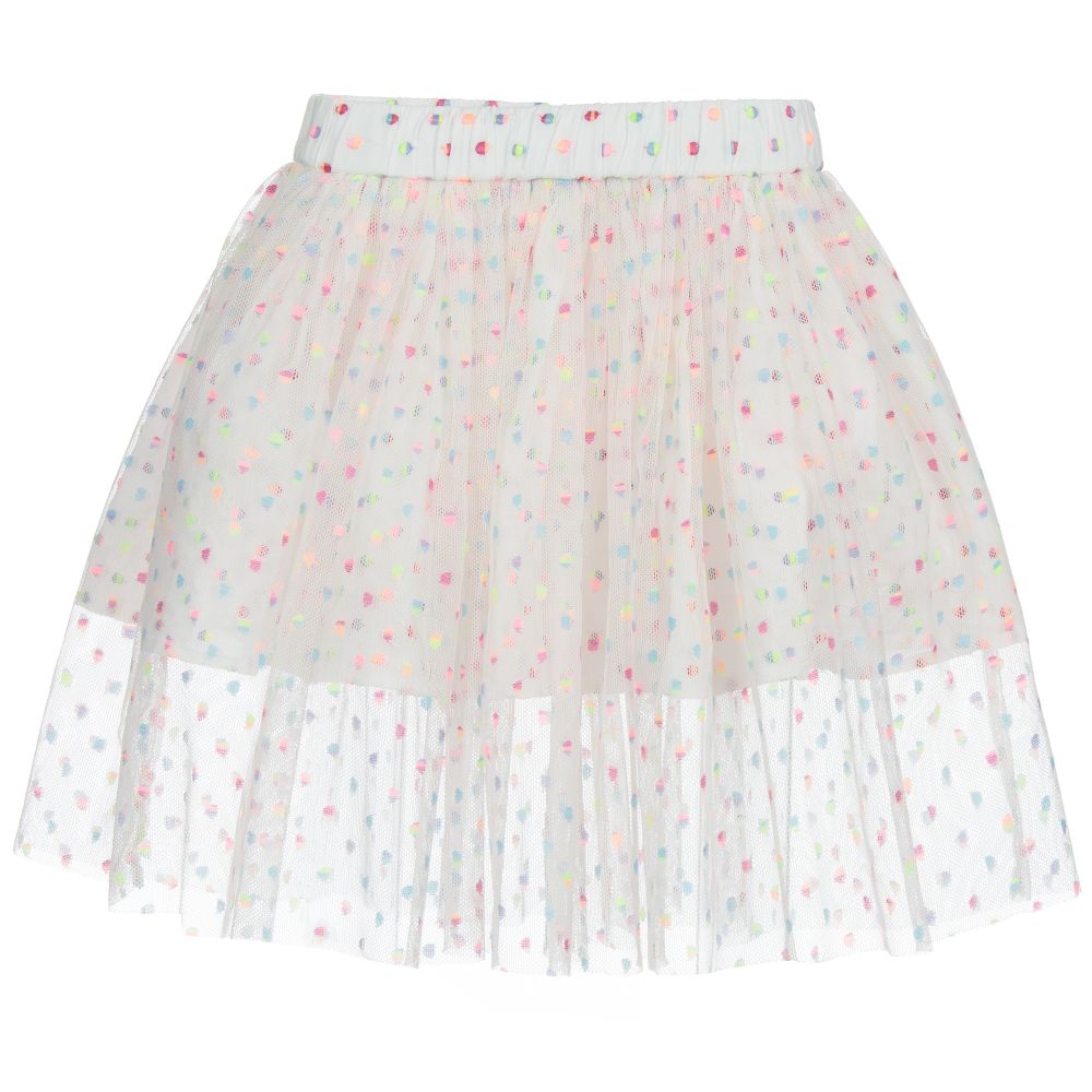 Stella McCartney Kids-White Dots Tulle Skirt | Childrensalon Outlet