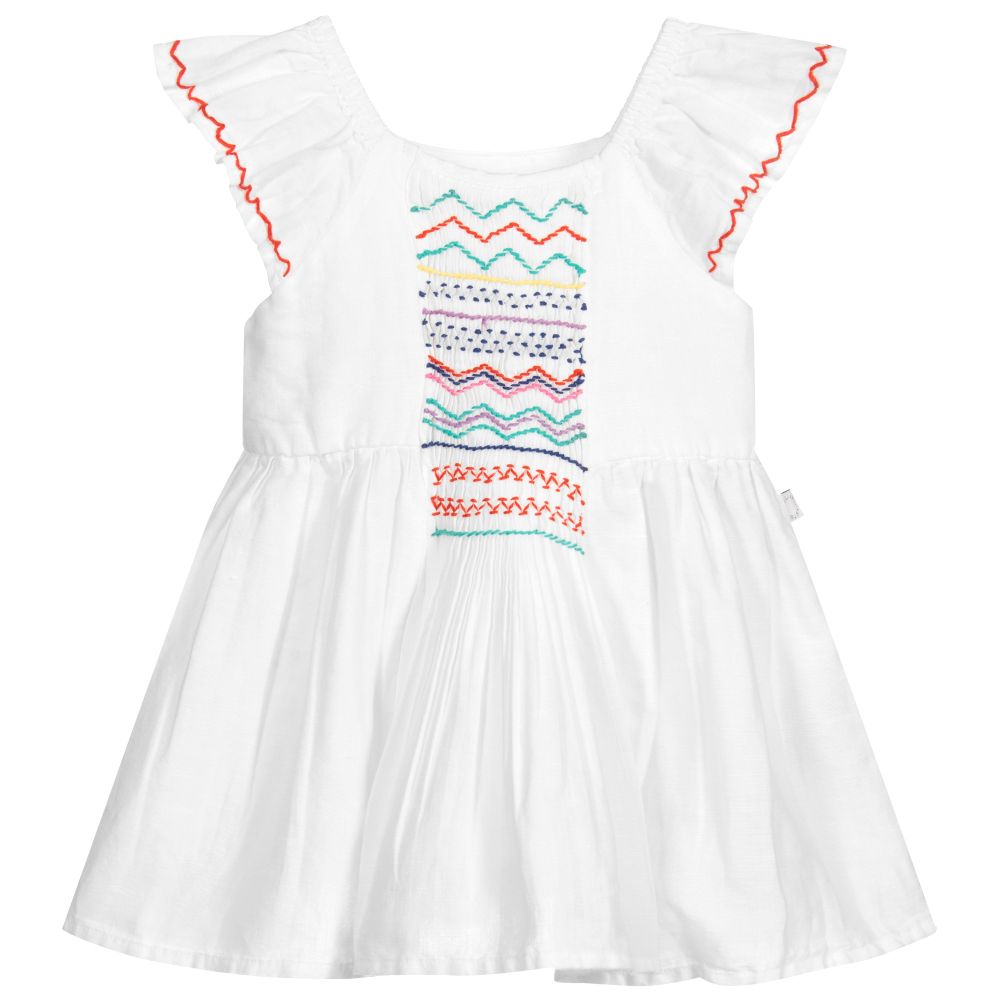 Stella McCartney Kids - Weißes Leinen-Babykleid im Set | Childrensalon