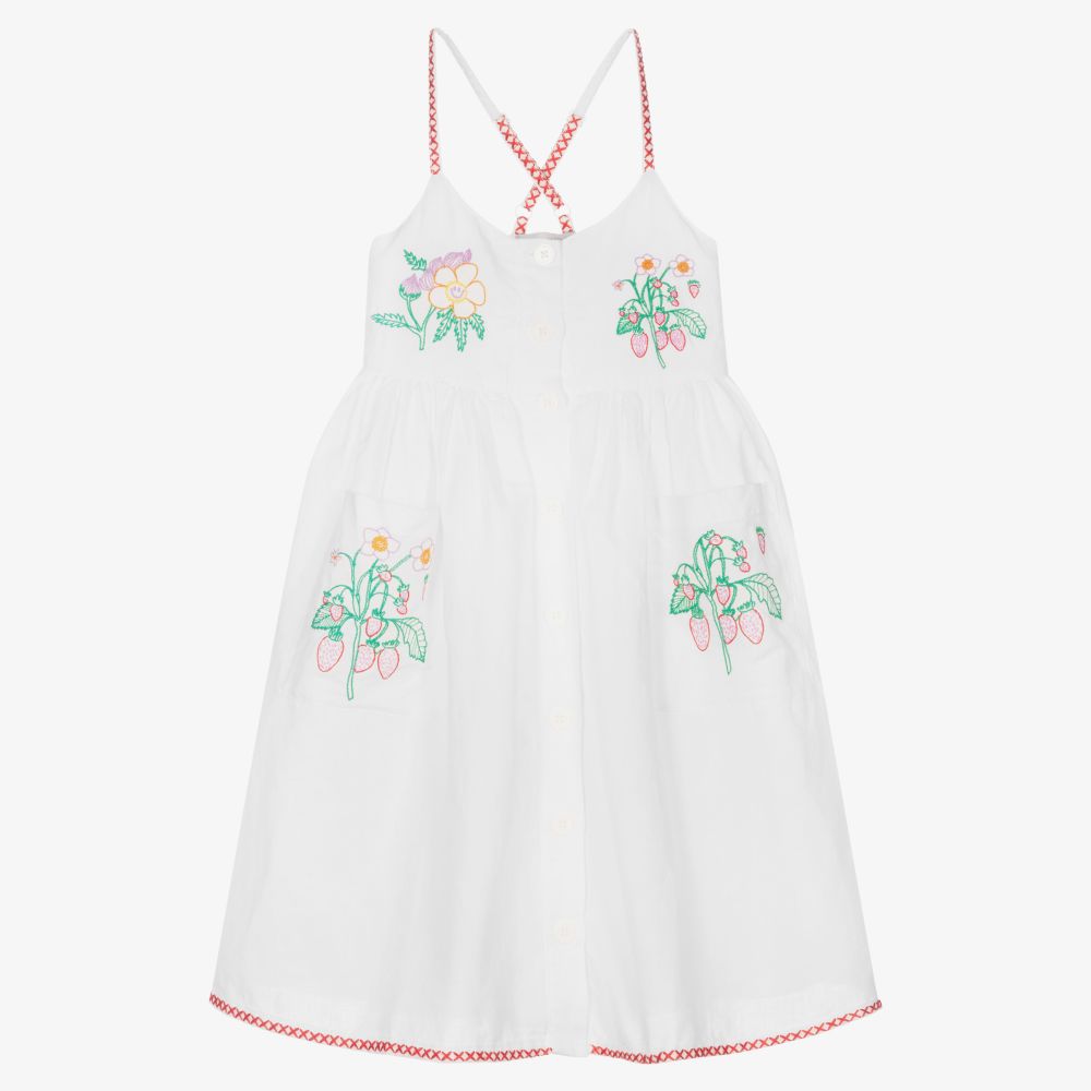 Stella McCartney Kids - White Linen & Cotton Dress | Childrensalon