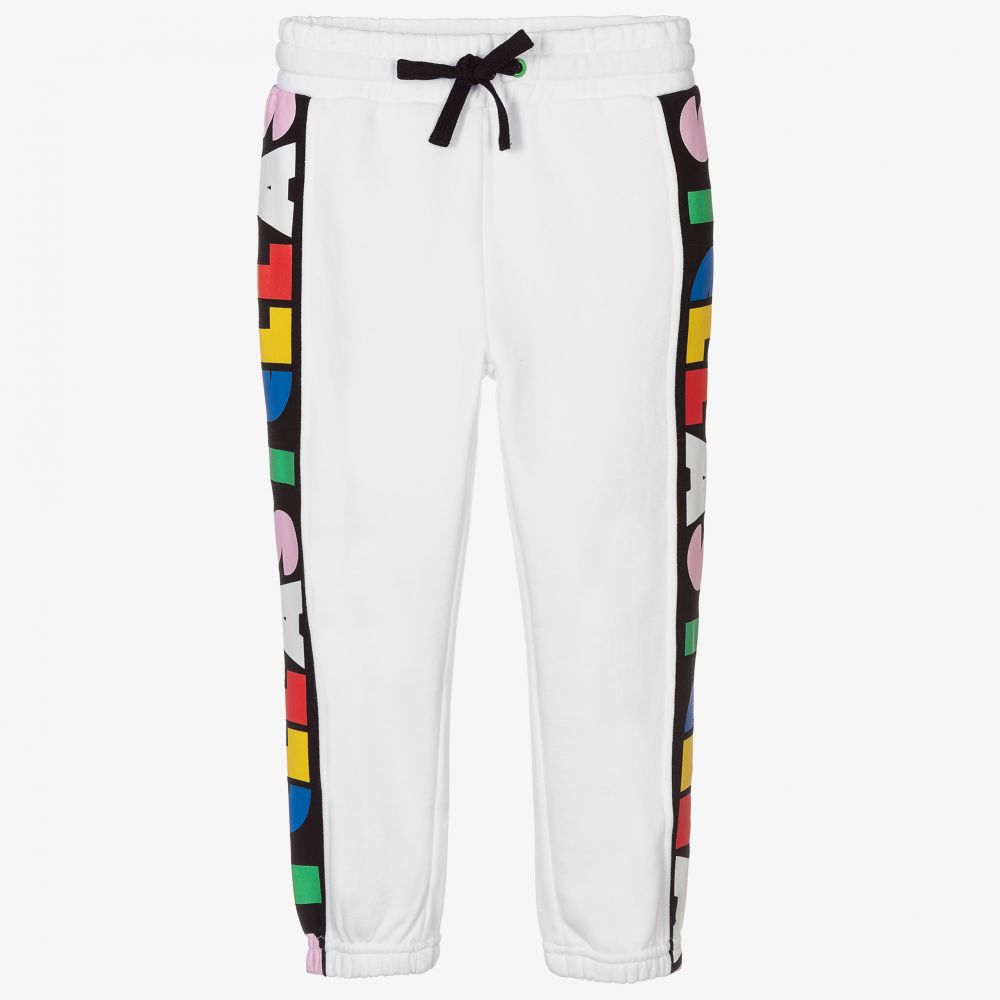 Stella McCartney Kids - White Organic Cotton Joggers | Childrensalon