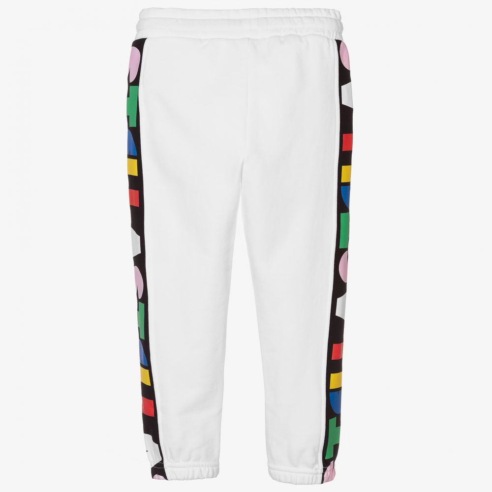Stella McCartney Kids-White Organic Cotton Joggers | Childrensalon Outlet