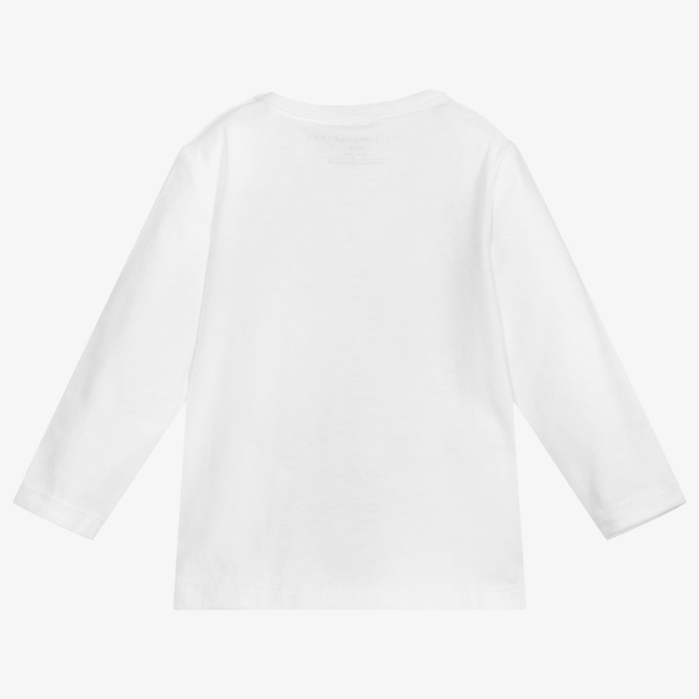 Stella McCartney Kids-توب أطفال ولادي قطن عضوي لون أبيض | Childrensalon Outlet