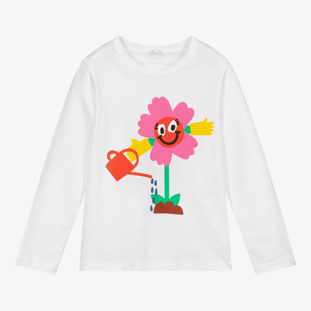 Stella McCartney Kids - Weißes Biobaumwolloberteil | Childrensalon