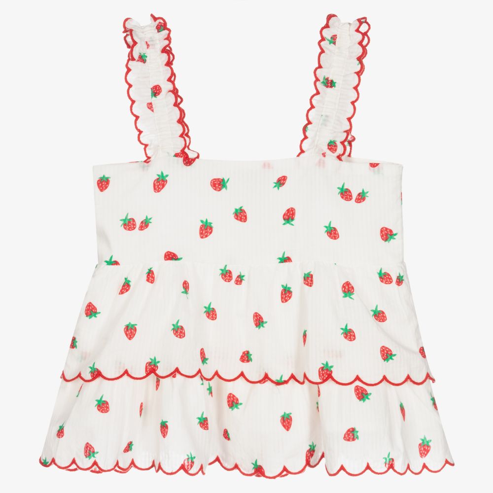 Stella McCartney Kids - White Organic Cotton Top | Childrensalon