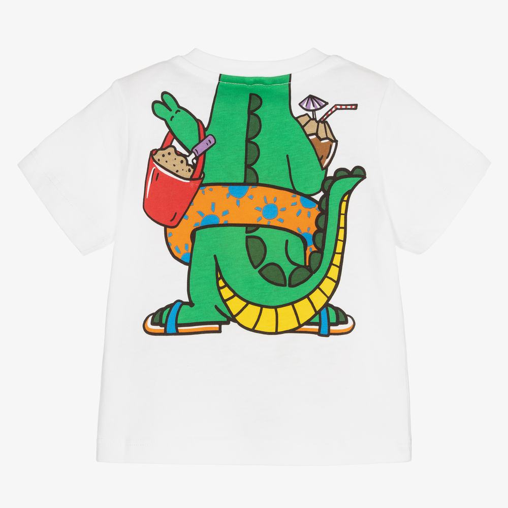 Stella McCartney Kids-White Organic Crocodile Shirt | Childrensalon Outlet