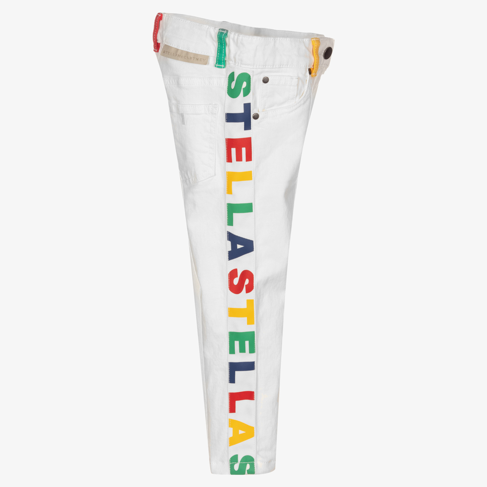 Stella McCartney Kids-White Organic Denim Jeans | Childrensalon Outlet