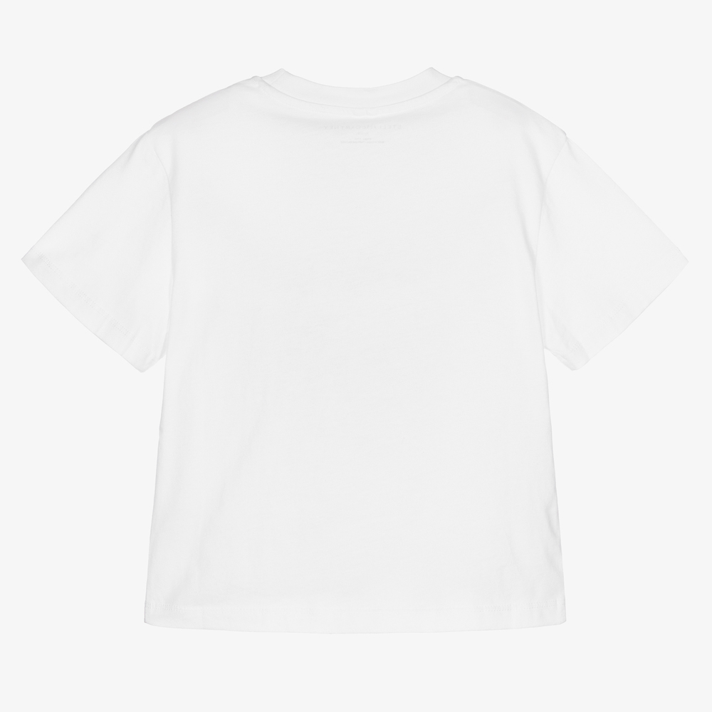 Stella McCartney Kids-White Organic Desert T-Shirt | Childrensalon Outlet