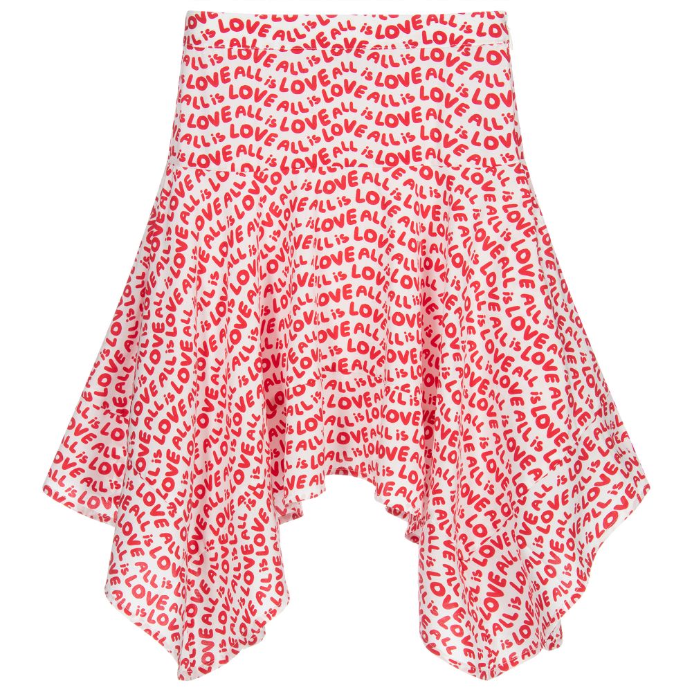 Stella McCartney Kids-White & Red Love Skirt | Childrensalon Outlet