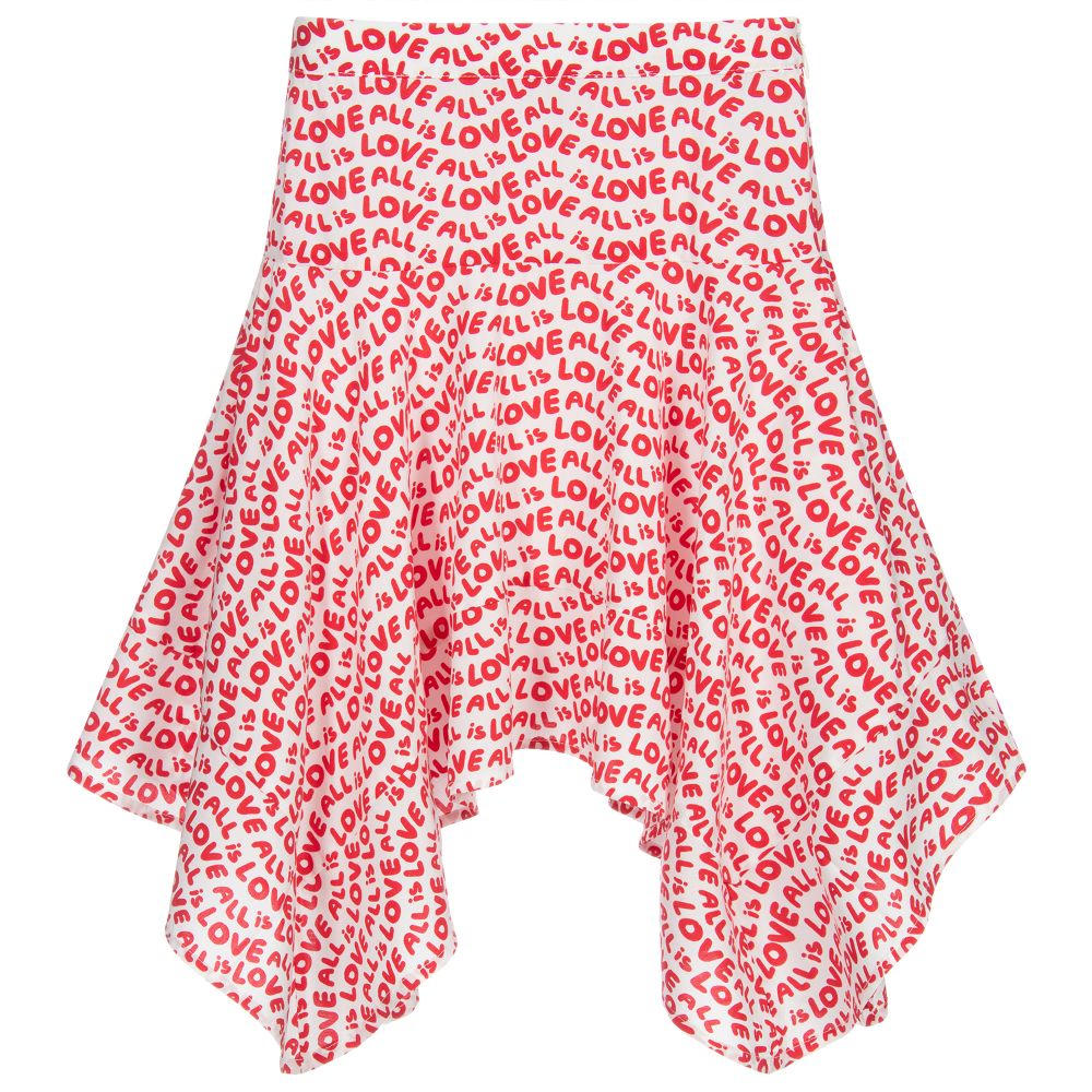 Stella McCartney Kids - White & Red Love Skirt | Childrensalon