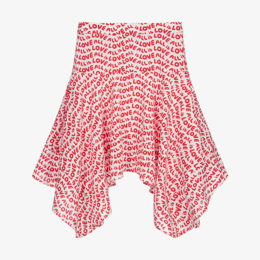 Stella McCartney Kids-تنورة مزيج فيسكوز لون أبيض و أحمر | Childrensalon Outlet