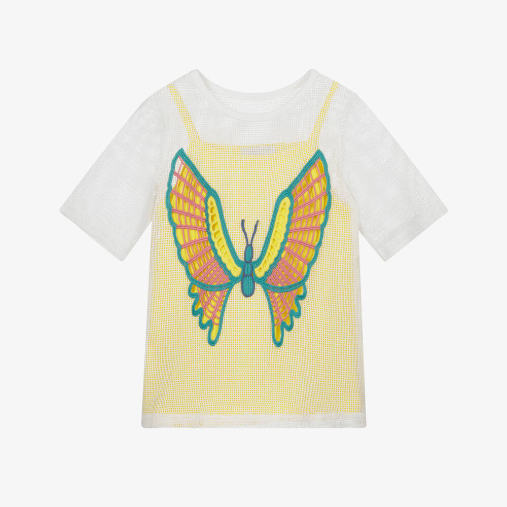 Stella McCartney Kids-Yellow Butterfly Dress Set | Childrensalon Outlet