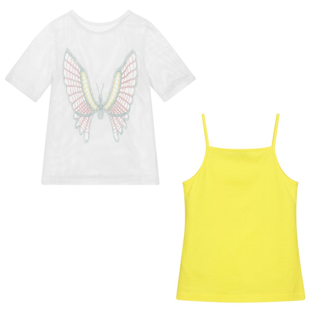 Stella McCartney Kids-طقم فستان قطعتين قطن جيرسي لون أصفر | Childrensalon Outlet