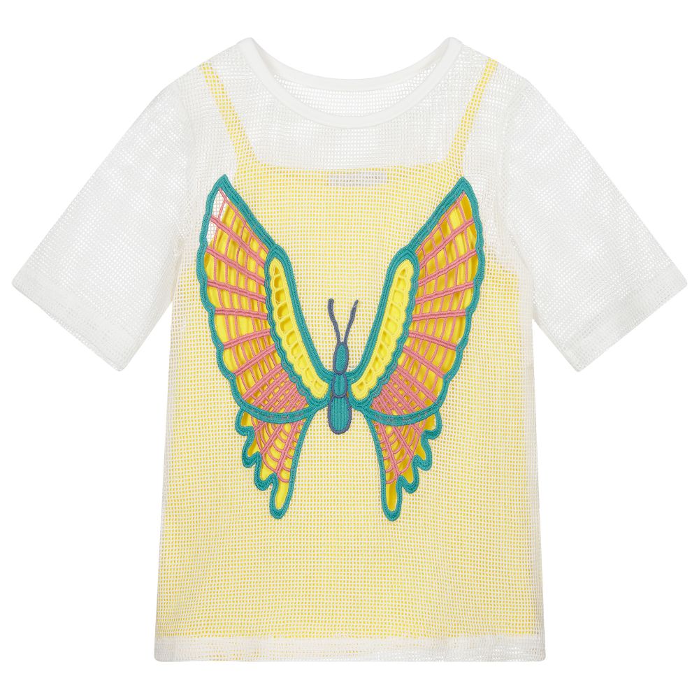 Stella McCartney Kids - Gelbes Kleid-Set mit Schmetterling | Childrensalon